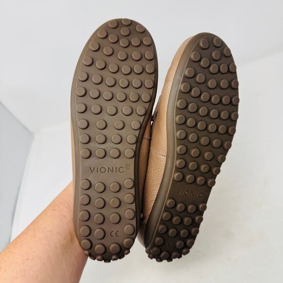 Vionic Brown Leather Penny Loafers Orthotic Comfort Shoes Size 9 Timeless - Picture 11 of 13